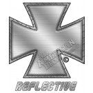 Brushed Steel Iron Cross Reflective Decal
