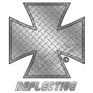 Diamond Plated Iron Cross Reflective Decal