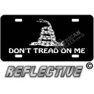 Don't Tread On Me Flag Black Face License Plate