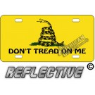 Yellow Don't Tread On Me Flag License Plate