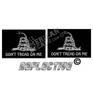 Subdued Tactical Don't Tread On Me Flag Black Face Set Reflective Decal