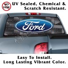 Ford Black Riveted Metal Back Window Graphic