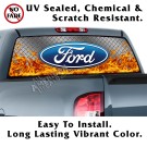 Ford Diamond Plate & Flames Back Window Graphic
