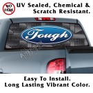 Ford Tough Black Riveted Metal Back Window Graphic