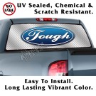 Ford Tough Silver Diamond Plate Metal Back Window Graphic