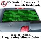 Green Riveted Metal Back Window Graphic