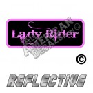 Lady Rider Patch Decal Reflective Pink