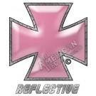 Pink Iron Cross Reflective Decal