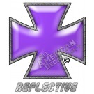 Purple Iron Cross Reflective Decal