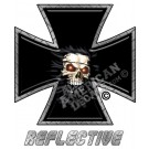 Fire Eyes Skull Iron Cross Reflective Decal