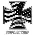 Subdued Tactical American Flag Iron Cross Reverse Facing