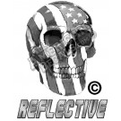 Subdued Tactical American Flag Skull Reflective Decal