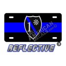 Thin Blue Line 1* Ass to Risk Badge Reflective Metal License Plate