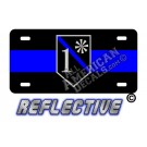 Thin Blue Line 1* Ass to Risk Shield Reflective Metal License Plate