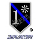 Thin Blue Line 1* Ass to Risk Shield Reflective Decal