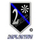 Thin Blue Line 2* Ass to Risk Shield Reflective Decal