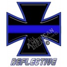 Thin Blue Line Iron Cross Reflective Decal