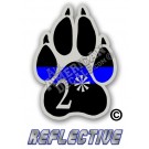 Thin Blue Line 2* Ass to Risk K-9 Paw Straight Line Reflective Decal