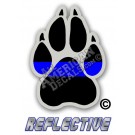 Thin Blue Line K-9 Paw Reflective Decal