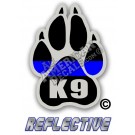 Thin Blue Line K-9 Paw K-9 Reflective Decal