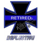 Thin Blue Line Retired Iron Cross Reflective Decal