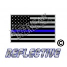Thin Blue Line Subdued Tactical American Flag Forward Facing Reflective Decal