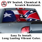 TEXAS REBEL Flag Back Window Graphic