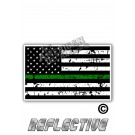 Distressed Thin Green Line Tactical Flag Forward Face