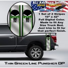 Thin Green Line Punisher Diamond Plate Truck Bed Band Stripe Decal Kit