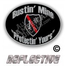 Thin Red Line One Ass To Risk Badge Bustin' Mine Protecting Yours No Line Reflective Decal