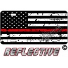 Thin Red Line Distressed Tactical Flag Forward Facing License Plate