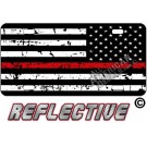 Thin Red Line Distressed Tactical Flag Reverse Facing License Plate