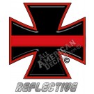 Thin Red Line Iron Cross Reflective Decal