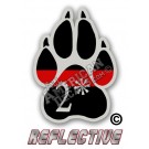 Thin Red Line 2* Ass to Risk K-9 Paw Straight Line Reflective Decal