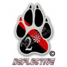 Thin Red Line 2* Ass to Risk K-9 Paw Tilted Line Reflective Decal