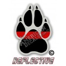 Thin Red Line K-9 Paw Reflective Decal