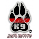 Thin Thin Red Line K-9 Paw K-9 Reflective Decal Line K-9 Paw K-9 Reflective Decal