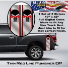 Thin Red Line Punisher Diamond Plate Truck Bed Band Stripe Decal Kit