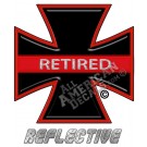 Thin Red Line Retired Iron Cross Reflective Decal