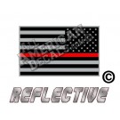 Thin Red Line Subdued Tactical American Flag Reverse Facing Reflective Decal