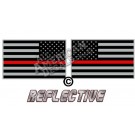 Thin Red Line Subdued Tactical American Flag Set Forward & Reverse Facing Reflective Decal