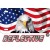 Wavy American Flag With Eagle Reflective Metal License Plate