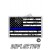 Distressed Thin Blue Line Subdued Tactical American Flag Forward Facing Reflective Decal Black and Grey