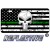Punisher Thin Green Line Distressed Tactical Flag Forward Facing Reflective Metal License Plate