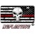 Punisher Thin Red Line Distressed Tactical Flag Reverse Facing Reflective Metal License Plate