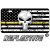 Punisher Thin Yellow Line Distressed Tactical Flag Forward Facing Reflective Metal License Plate