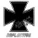 Black Iron Cross Reflective Decal