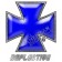 Blue Iron Cross Reflective Decal