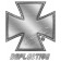 Brushed Steel Iron Cross Reflective Decal