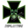 Green Skull Iron Cross Reflective Decal